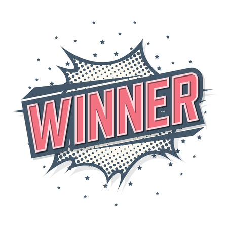 Winner, Comic speech bubble. Vector illustration.のイラスト素材