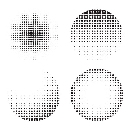 Set of circle halftone texture for graphic design. Vector illustration.のイラスト素材
