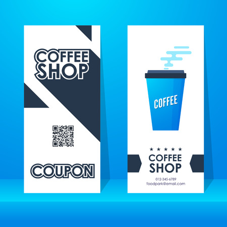 Coffee shop ticket. Element template modern vertical for graphics design. Vector illustration.のイラスト素材