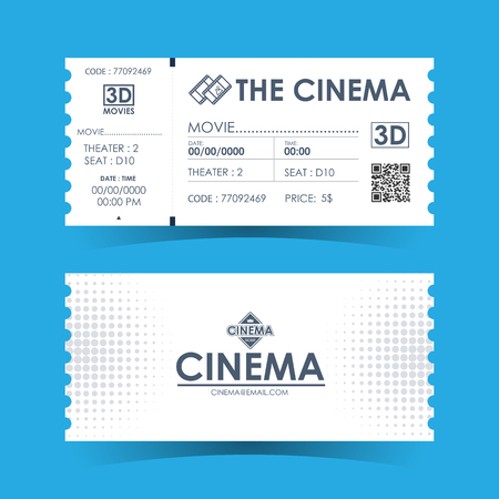 Cinema Ticket Card. Element template for design. Vector illustration.のイラスト素材