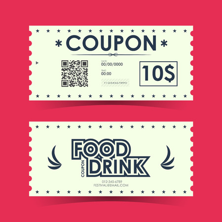 Coupon ticket card. Element template for design. Vector illustration.のイラスト素材