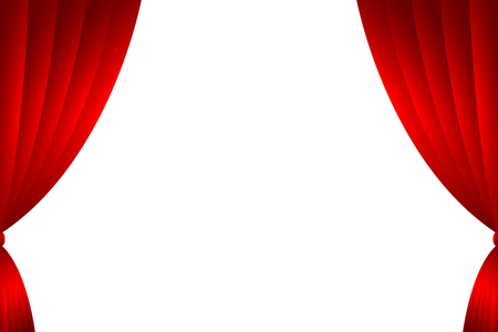 Red curtain backdrop isolate. Vector illustration.のイラスト素材
