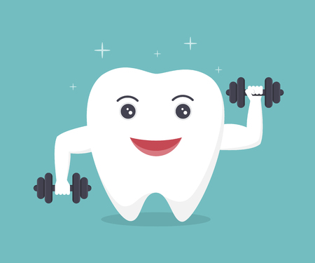 Concept of Strong Tooth. Vector illustration.のイラスト素材