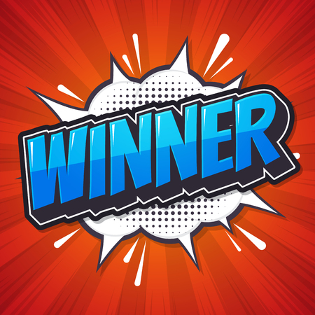 Winner. Poster comic speech bubble. Vector illustrationのイラスト素材