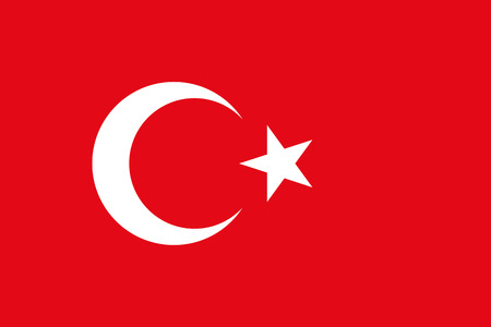 Turkey flag standard size in Asia vector illustration.のイラスト素材