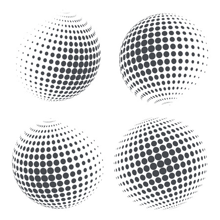 Globe shape with halftone dots. Vector illustrationのイラスト素材