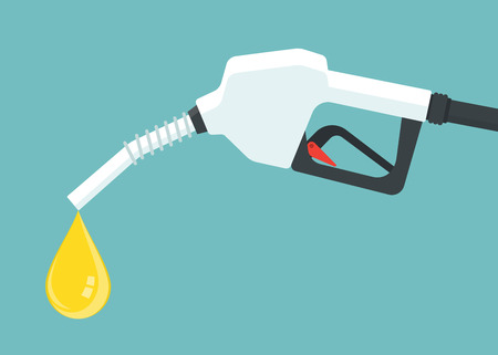 Gasoline pump nozzle with oil dripping. Vector illustrationのイラスト素材