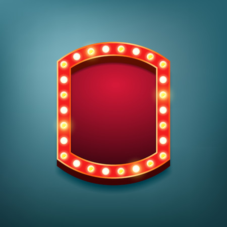 Retro vintage light bulbs frame. Vector illustrationのイラスト素材