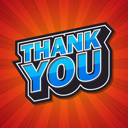Thank you, Vintage Retro. Comic speech bubble. Vector illustrationのイラスト素材