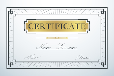 Certificate card frame template guide burst design. Vintage luxury design. Vector illustrationのイラスト素材