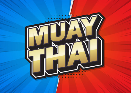 Muay Thai text poster speech design. Vector illustrationのイラスト素材