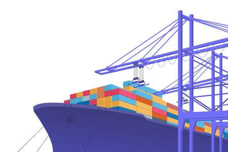 Shipping transportation. International trade. graphic design with copy space. Vector illustrationのイラスト素材