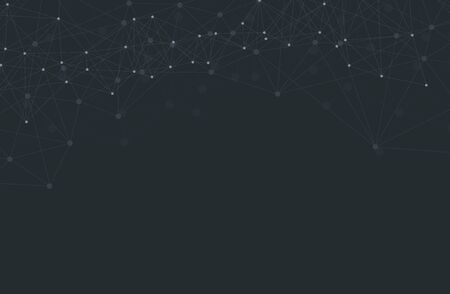 Abstract plexus technology futuristic network on black background. Vector illustration