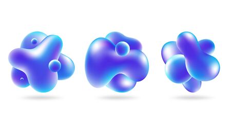 Set of abstract fluid gradient colored. Vector illustrationのイラスト素材