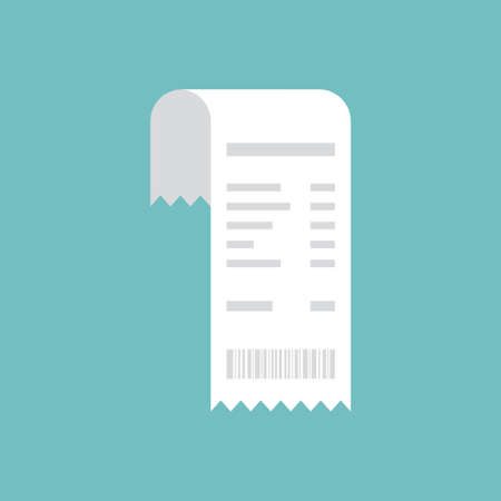 Bill payment flat design. paying receipt. Vector illustrationのイラスト素材