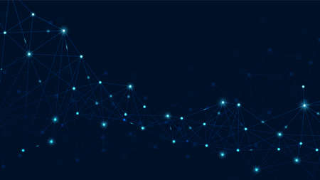 Abstract plexus technology futuristic network with blue background. Vector illustrationのイラスト素材