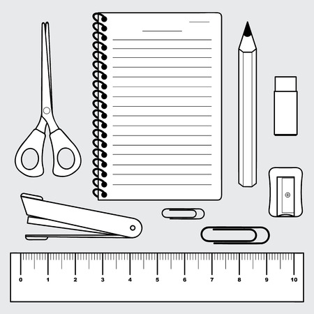 vector of stationery collection, office and school supplies,のイラスト素材