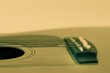 Detail of classic guitar with shallow depth of field for the Aesthetics.の写真素材