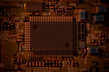 Integrated circuit,chip, cir,Green PCB (close-up shot) for use as background image.