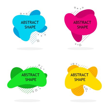 Set of modern abstract vector banners. Liquid color abstract geometric shapes. Futuristic trendy elements. Dynamical colored forms and lines. Template for design of logo, flyer, presentation. Vectorのイラスト素材