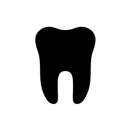 Icon of tooth. Dentist symbol. Logo of teeth. Graphic shape for dental. Illustration for healthy smile or medicine. Protection of health oral and tooth from caries. Sign of dentistry. Vector.のイラスト素材