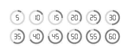 Timer icon. Stopwatch with second and minute. Clock for time, countdown and stop. Watch with sec...