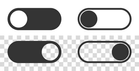 Switch icon. Toggle button. Ui slider for web and mobile app. Outline icon isolated on transparent background. Interface for navigation in computer. Vector.のイラスト素材