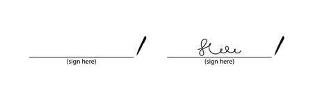 Signature icon. Signature with pen. Write of sign on paper. Write of lease, agreement, report....