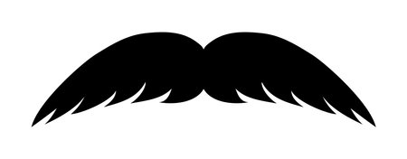 Mustache icon. Black mustache silhouette. Men facial hair or beard. Collection of whisker for design on father day. Vector illustration.のイラスト素材