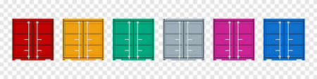 Cargo container. Cargo containers in port from ship. containers for freight, export, import and...
