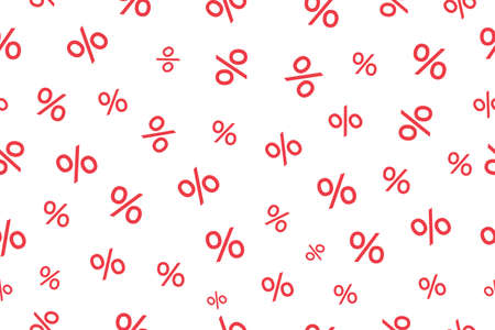 Percent pattern background. Percentage seamless pattern. background for discount, sale and price. Wallpaper for shop, tax and offer. Promotion texture for business, commerce. Vector.のイラスト素材