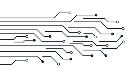 Circuit. Line circuit board. Tech of semiconductor. Chip technology. Digital technology. Computer motherboard. Pattern of network, technical and processor. Vector.のイラスト素材