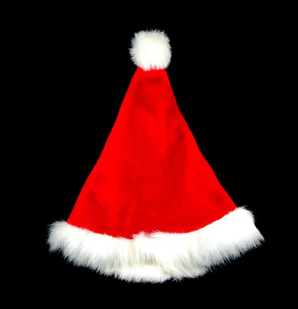 Christmas hat on black isolateの写真素材