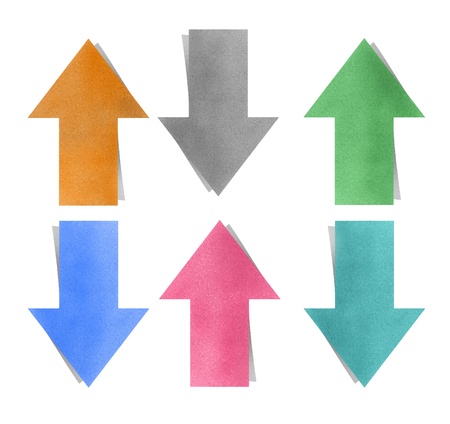 Arrow direct memo note colorful by cork boardの写真素材