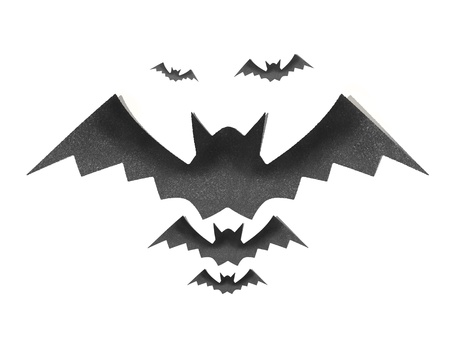 Bat halloween festival by cork board on isolate