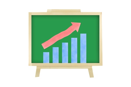Corkboard arrow graph business concept white isolateの写真素材