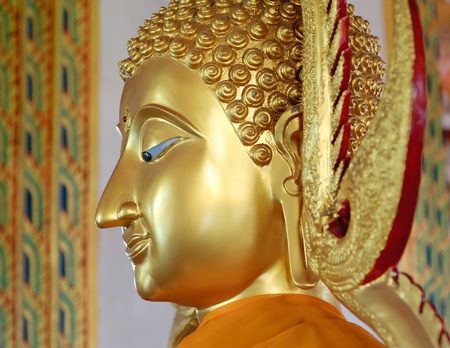 Gold Sculpture of temple in Thailandの写真素材