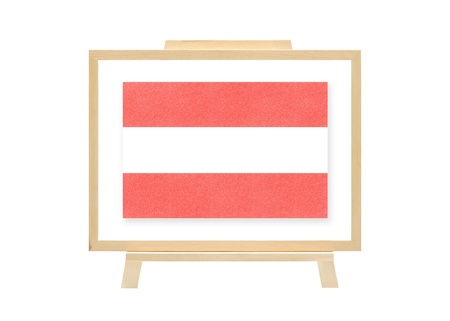 Football nations flag austria cork board on white isolate (clipping path)の写真素材