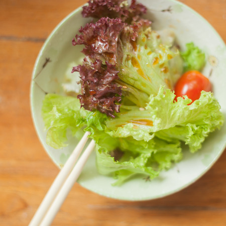 salad on plate for healthy foodの写真素材