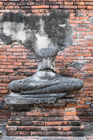 Ancient Buddha of chai watthanaram temple in ayutthaya, Thailandの写真素材