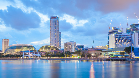 Singapore, Singapore - May 7, 2014: Esplanade, Urban building located in Marina Bay. Singapore.のeditorial素材