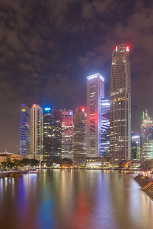Singapore, Singapore - May 10, 2014: Clarke quay, top view from the bridge. Singapore.のeditorial素材