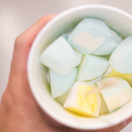 Dessert of Japanese, mochi ice-cream on the cupの写真素材
