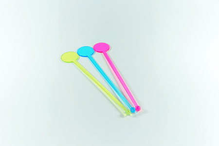 Colorful drink mixing sticksの写真素材