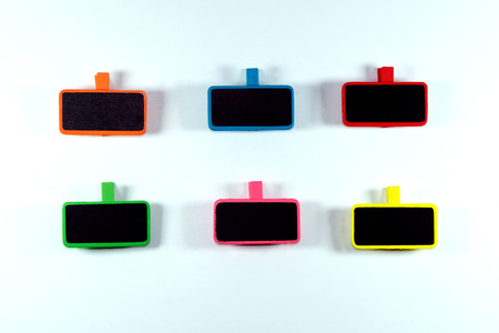 Colored mini blackboardsの写真素材
