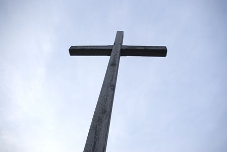 cross on sky backgroundの写真素材
