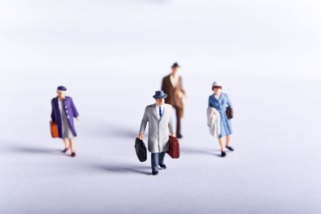 miniature man on travelの写真素材