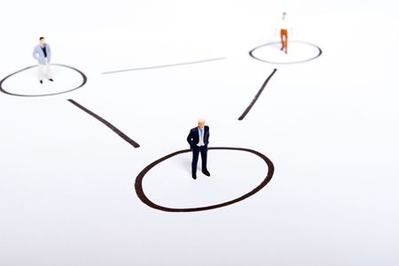 miniature people on teamの写真素材