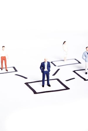 miniature people on team