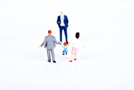 miniature people with familyの写真素材